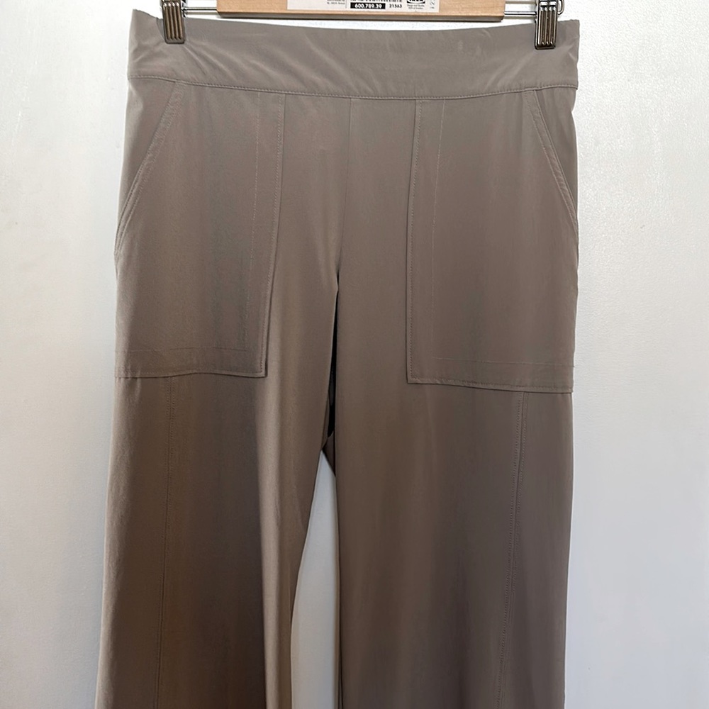 Athleta tan wide leg travel pant